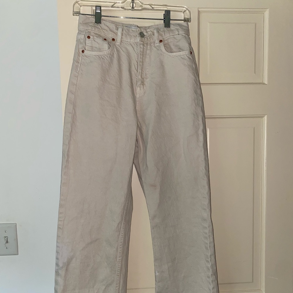 Ivory/White Zara Denim Pants
